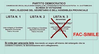 Lunedì 18 ottobre congresso PD a Chiesina Uzzanese - Io voto per Simona Laing.