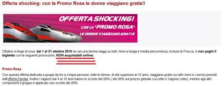 Promo rosa Trenitalia