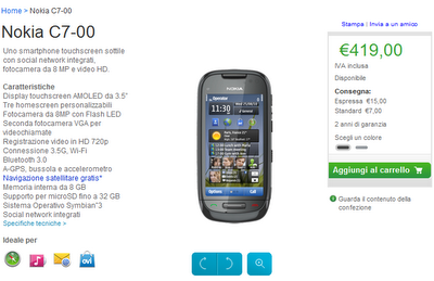 C7 è disponibile nel Nokia Online Shop!