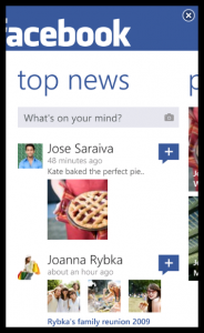 Ecco come sarà Facebook sui Windows Phone 7