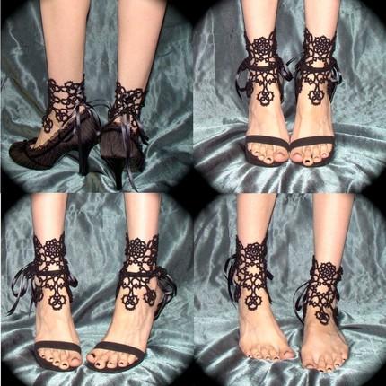 In Bloom Ankle Corsets - Tatted Lace Accessories