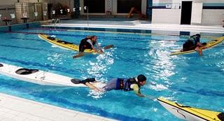 Rescue practise in the swimming pool