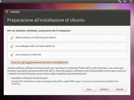 Preparazione all'installazione