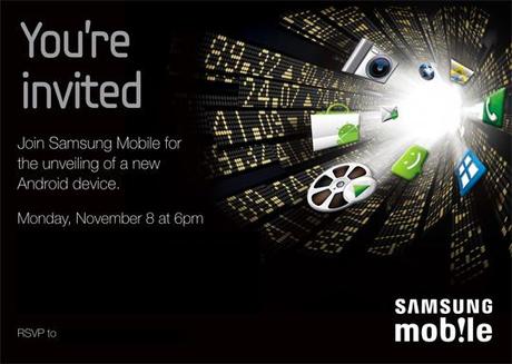 samsung invite nov8 Evento Samsung 8 Novembre: arriva Android Gingerbread?