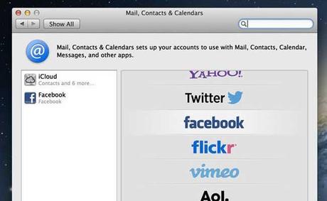 Integrare Facebook in Mountain Lion