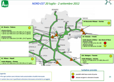 Esodo estivo 2012: quando partire e le giornate a traffico intenso