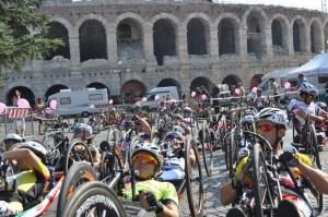 A Verona entusiasmo per il Giro d’Italia di Handbike