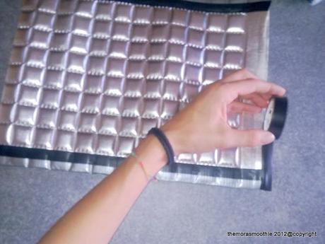 DIY silver leather clutch and duct tape