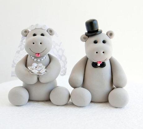 Hippo Wedding Cake Topper