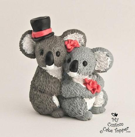 Koalas Wedding Cake Topper Bride and Groom Customized