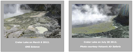 Volcano activity of August 2, 2012 – White Island volcano, New Zealand aviation code changed to Yellow