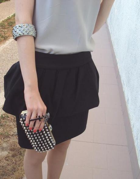 Peplum skirt outfit.