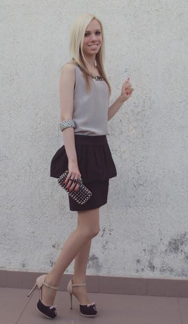 Peplum skirt outfit.