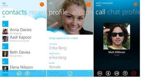 Skype per cellulare smartphone Nokia Lumia aggiornamento v1.3