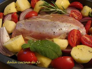 Filetto di vitello al forno con verdure