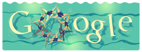 Il nuoto sincronizzato nel doodle che google dedica a Londra 2012