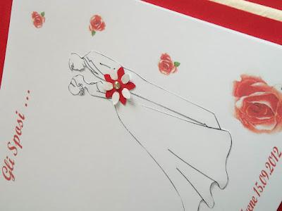 Wedding Guestbook color rosso...tema cuori e rose