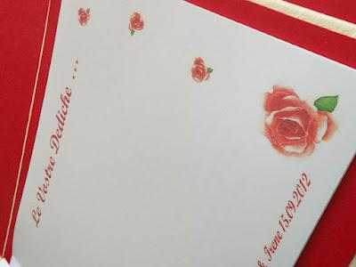 Wedding Guestbook color rosso...tema cuori e rose