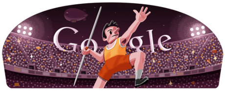 Oggi il doodle di google è dedicato al lancio del giavellotto di Londra 2012