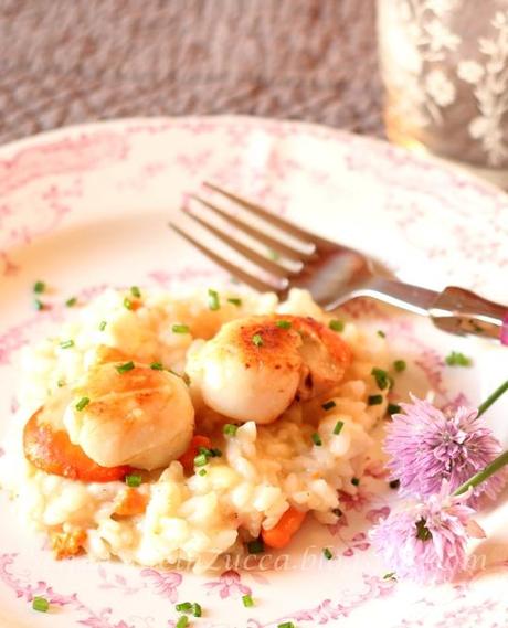 Risotto alle capesante mantecato con burrata