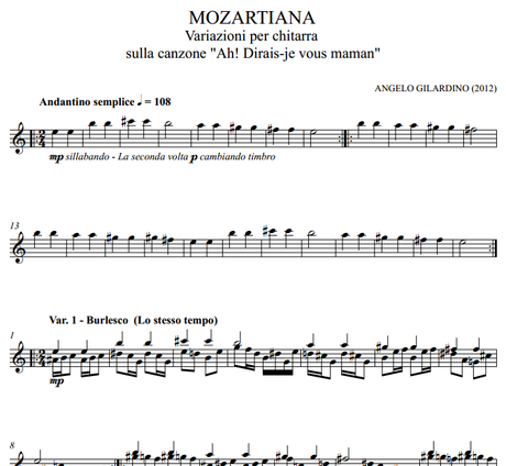Mozartiana-Gilardino-BIG Variazioni per chitarra su “Ah! Dirais-je vous maman”