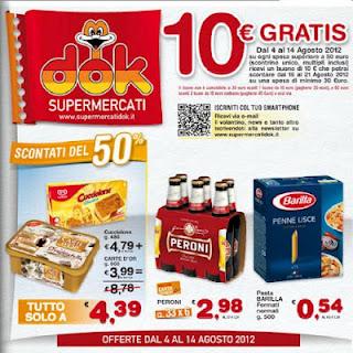 Coupon spesa Buono sconto di 10 Euro da supermercati Dok