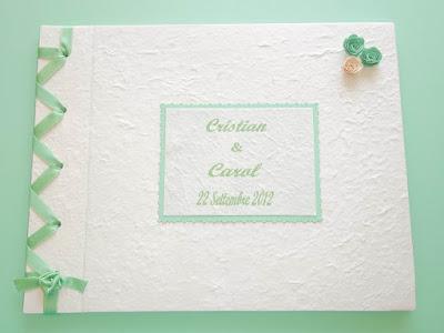 Guestbook per matrimonio: bianco e verde