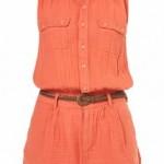 Linen Coral Sleeveless Playsuit TOPSHOP