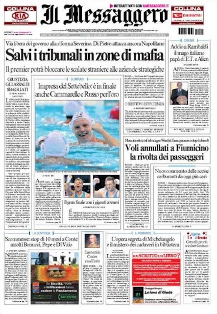 Prime pagine giornali: sabato 11 agosto 2012