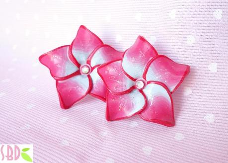 Orecchini in pasta polimerica Ibiscus - Polymer clay Hibiscus flowers earrings