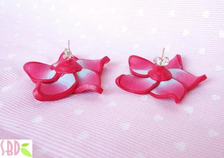 Orecchini in pasta polimerica Ibiscus - Polymer clay Hibiscus flowers earrings