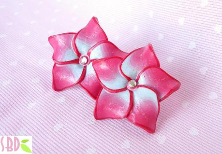 Orecchini in pasta polimerica Ibiscus - Polymer clay Hibiscus flowers earrings