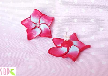 Orecchini in pasta polimerica Ibiscus - Polymer clay Hibiscus flowers earrings