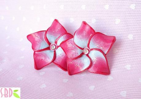 Orecchini in pasta polimerica Ibiscus - Polymer clay Hibiscus flowers earrings