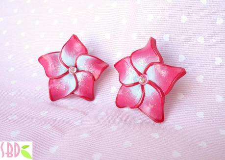 Orecchini in pasta polimerica Ibiscus - Polymer clay Hibiscus flowers earrings