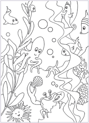 Una bella pagina da colorare: under the sea!