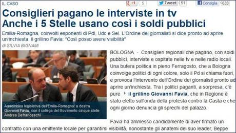 Anche i ‘grillini’ usano i soldi pubblici mentre Grillo passa al ‘modello Mussolini’…