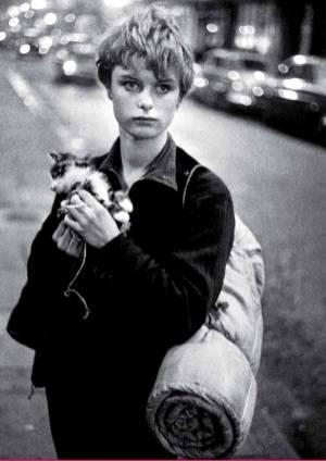 Girl holding a kitten