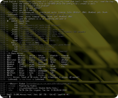 IRSSI il client del futuro rilasciato sotto la GPL e scritto in C, interamente a riga di comando e per questo molto leggero.