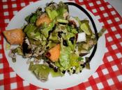 Insalata fagiolini, melone, tonno, cocco kiwi