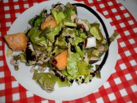 insalata-di-fagiolini-melone-tonno-cocco-e-kiwi