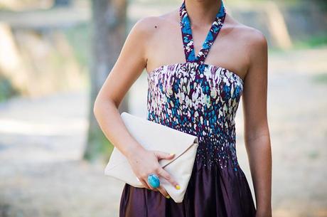 The purple long dress