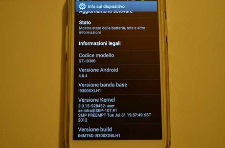 I9300XXLH1 Galaxy S3 / S III aggiornamento firmware Samsung No Brand