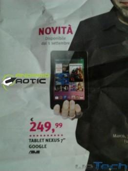 Nexus 7: disponibile in Italia dal 1° settembre a 249 euro