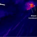 Tungarahua volcano action in the night from August 21 to August 22