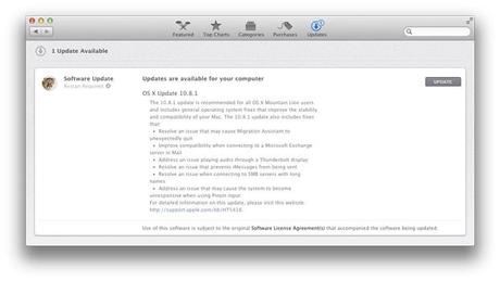 Apple rilascia OS X 10.8.1 Mountain Lion