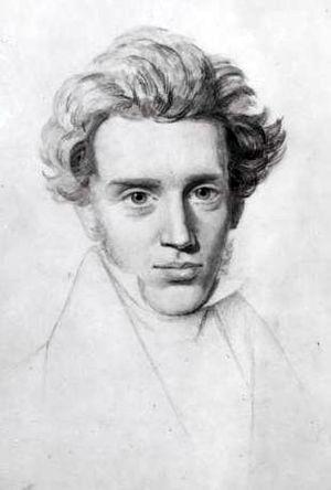 English: Sketch of Søren Kierkegaard. Based on...