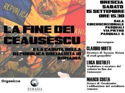 “LA FINE DEI CEAUSESCU”, SABATO 15 SETTEMBRE, BRESCIA