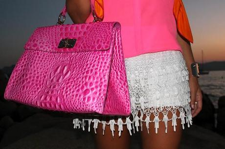 OUTFIT: Pink, Lace & YSL Foulard