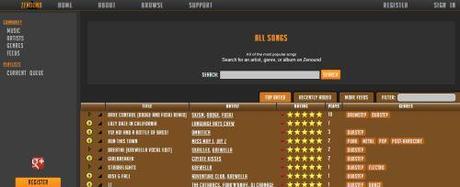 Zenound - ascoltare musica, creare playlist e condividerle online
